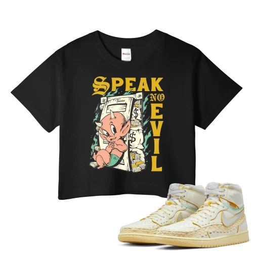 TeeVivo Crop Top Match Air Jordan 1 Retro High OG SP Union LA Bephies Beauty Supply Summer of 96 Speak no evil – Air Jordan 1 Crop Top, AJ1 Crop Top