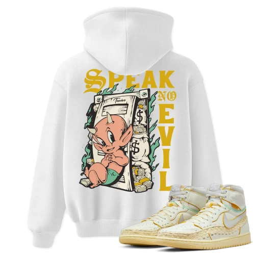 TeeVivo Hoodie Match Air Jordan 1 Retro High OG SP Union LA Bephies Beauty Supply Summer of 96 Speak no evil – Air Jordan 1 Hoodie, AJ1 Hoodie