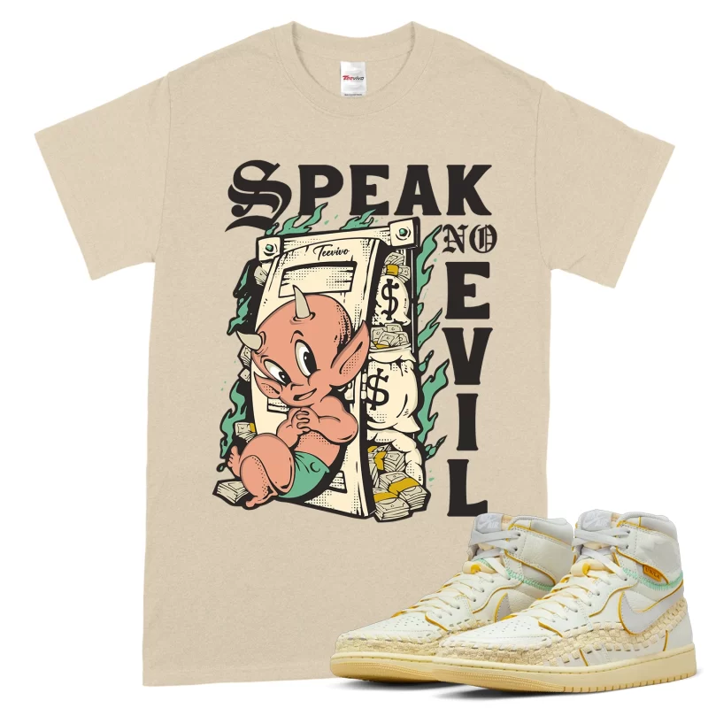 TeeVivo T-Shirt Match Air Jordan 1 Retro High OG SP Union LA Bephies Beauty Supply Summer of 96 Speak no evil – Air Jordan 1 Shirt, AJ1 Shirt