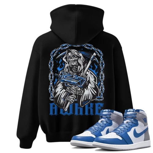 TeeVivo Hoodie Match Air Jordan 1 Retro High OG True Blue Awake – Air Jordan 1 Hoodie, AJ1 Hoodie