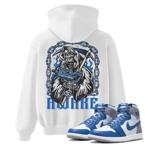 TeeVivo Hoodie Match Air Jordan 1 Retro High OG True Blue Awake – Air Jordan 1 Hoodie, AJ1 Hoodie