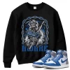TeeVivo Sweatshirt Match Air Jordan 1 Retro High OG True Blue Awake – Air Jordan 1 Sweatshirt, AJ1 Sweatshirt