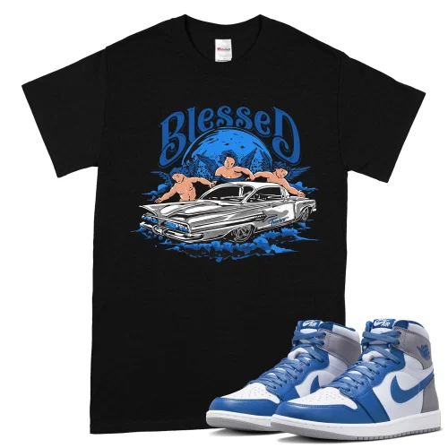 TeeVivo T-Shirt Match Air Jordan 1 Retro High OG True Blue Blessed – Air Jordan 1 Shirt, AJ1 Shirt