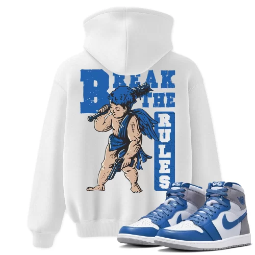 TeeVivo Hoodie Match Air Jordan 1 Retro High OG True Blue Break the rules – Air Jordan 1 Hoodie, AJ1 Hoodie