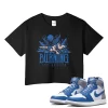 TeeVivo Crop Top Match Air Jordan 1 Retro High OG True Blue Burning the ground – Air Jordan 1 Crop Top, AJ1 Crop Top