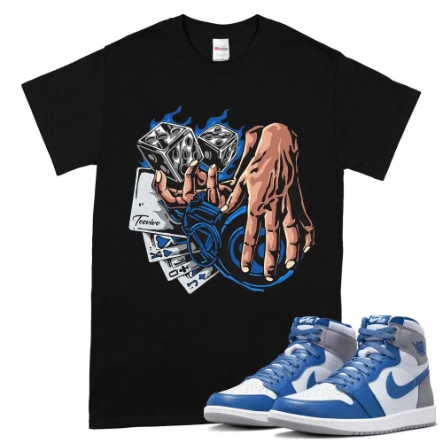 TeeVivo T-Shirt Match Air Jordan 1 Retro High OG True Blue Gambling – Air Jordan 1 Shirt, AJ1 Shirt