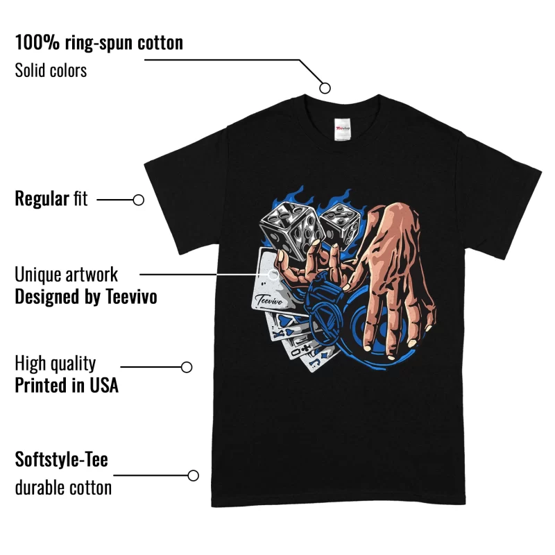 TeeVivo T-Shirt Match Air Jordan 1 Retro High OG True Blue Gambling – Air Jordan 1 Shirt, AJ1 Shirt