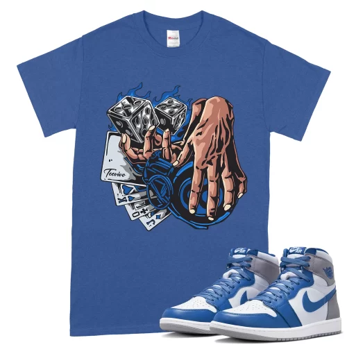 TeeVivo T-Shirt Match Air Jordan 1 Retro High OG True Blue Gambling – Air Jordan 1 Shirt, AJ1 Shirt