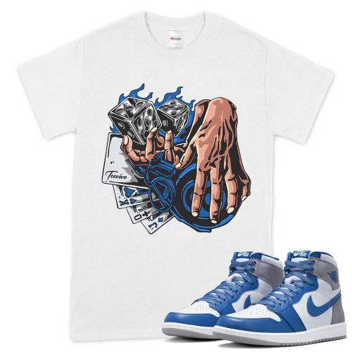 TeeVivo T-Shirt Match Air Jordan 1 Retro High OG True Blue Gambling – Air Jordan 1 Shirt, AJ1 Shirt