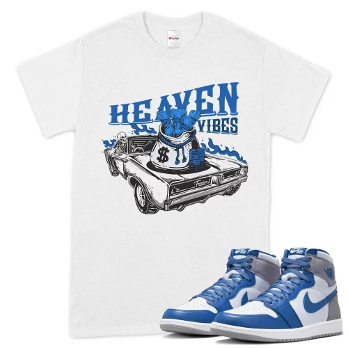 TeeVivo T-Shirt Match Air Jordan 1 Retro High OG True Blue Heaven vibes – Air Jordan 1 Shirt, AJ1 Shirt