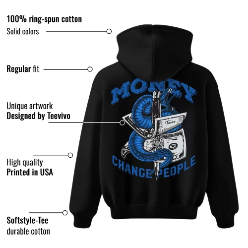 TeeVivo Hoodie Match Air Jordan 1 Retro High OG True Blue Money change people – Air Jordan 1 Hoodie, AJ1 Hoodie