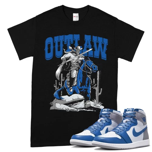 TeeVivo T-Shirt Match Air Jordan 1 Retro High OG True Blue Outlaw – Air Jordan 1 Shirt, AJ1 Shirt