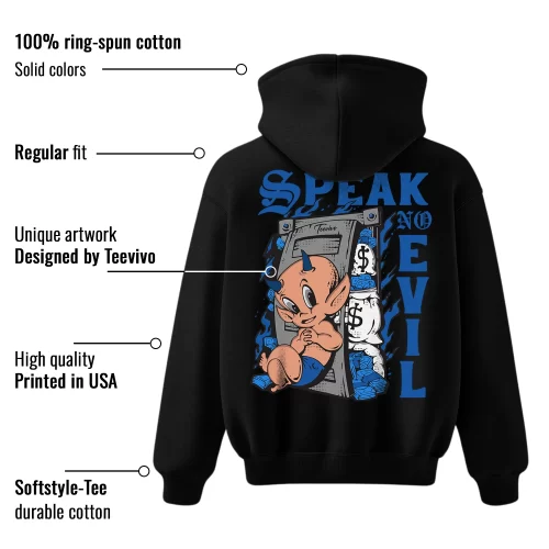 TeeVivo Hoodie Match Air Jordan 1 Retro High OG True Blue Speak no evil – Air Jordan 1 Hoodie, AJ1 Hoodie