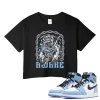 TeeVivo Crop Top Match Air Jordan 1 Retro High OG University Blue Awake – Air Jordan 1 Crop Top, AJ1 Crop Top