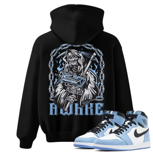 TeeVivo Hoodie Match Air Jordan 1 Retro High OG University Blue Awake – Air Jordan 1 Hoodie, AJ1 Hoodie