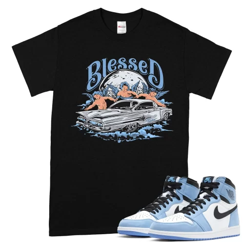 TeeVivo T-Shirt Match Air Jordan 1 Retro High OG University Blue Blessed – Air Jordan 1 Shirt, AJ1 Shirt