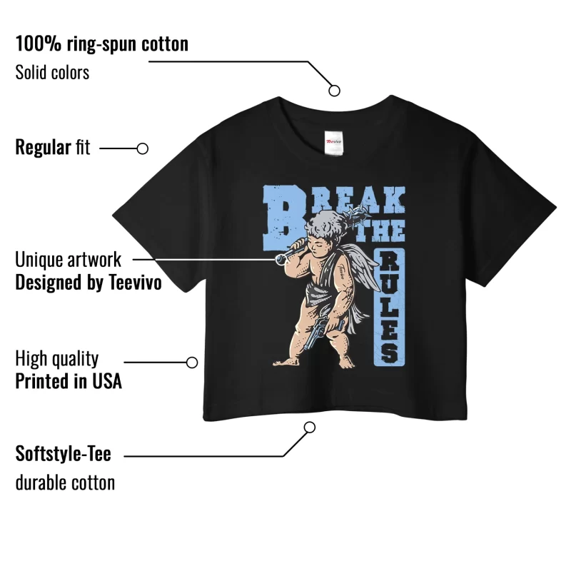 TeeVivo Crop Top Match Air Jordan 1 Retro High OG University Blue Break the rules – Air Jordan 1 Crop Top, AJ1 Crop Top