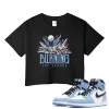 TeeVivo Crop Top Match Air Jordan 1 Retro High OG University Blue Burning the ground – Air Jordan 1 Crop Top, AJ1 Crop Top
