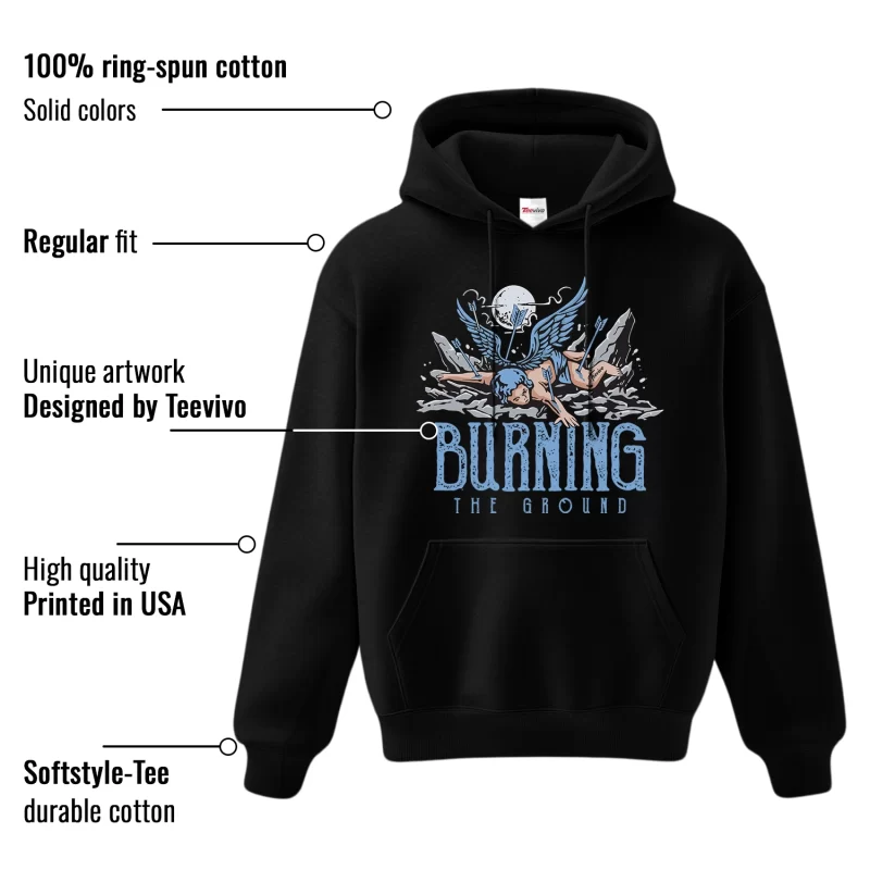 TeeVivo Hoodie Match Air Jordan 1 Retro High OG University Blue Burning the ground – Air Jordan 1 Hoodie, AJ1 Hoodie