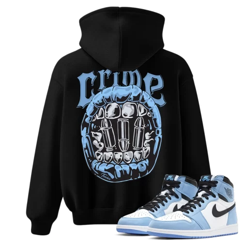 TeeVivo Hoodie Match Air Jordan 1 Retro High OG University Blue Crime – Air Jordan 1 Hoodie, AJ1 Hoodie