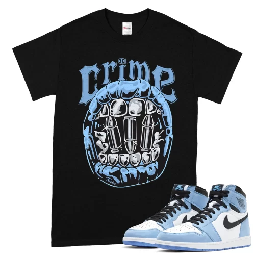 TeeVivo T-Shirt Match Air Jordan 1 Retro High OG University Blue Crime – Air Jordan 1 Shirt, AJ1 Shirt
