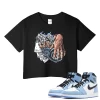 TeeVivo Crop Top Match Air Jordan 1 Retro High OG University Blue Gambling – Air Jordan 1 Crop Top, AJ1 Crop Top