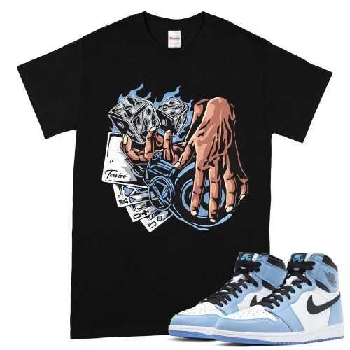 TeeVivo T-Shirt Match Air Jordan 1 Retro High OG University Blue Gambling – Air Jordan 1 Shirt, AJ1 Shirt
