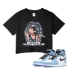 TeeVivo Crop Top Match Air Jordan 1 Retro High OG University Blue God Daaamn – Air Jordan 1 Crop Top, AJ1 Crop Top