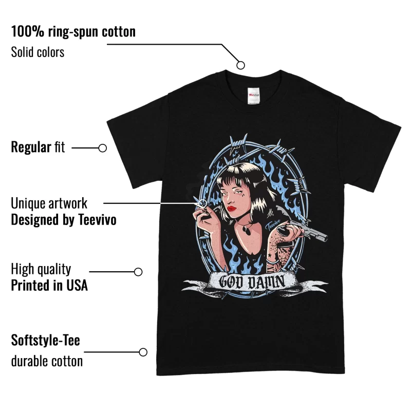 TeeVivo T-Shirt Match Air Jordan 1 Retro High OG University Blue God Daaamn – Air Jordan 1 Shirt, AJ1 Shirt