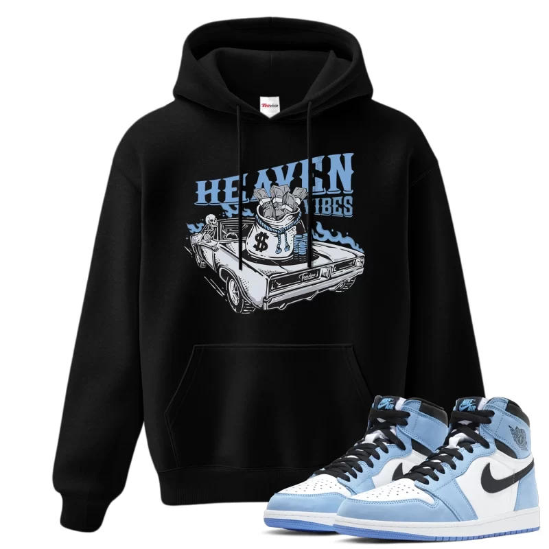 TeeVivo Hoodie Match Air Jordan 1 Retro High OG University Blue Heaven vibes – Air Jordan 1 Hoodie, AJ1 Hoodie