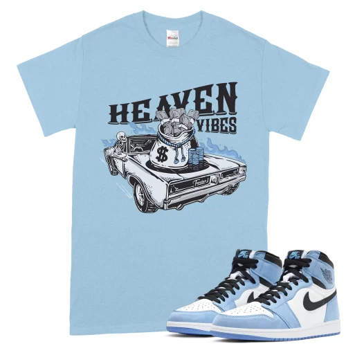 TeeVivo T-Shirt Match Air Jordan 1 Retro High OG University Blue Heaven vibes – Air Jordan 1 Shirt, AJ1 Shirt