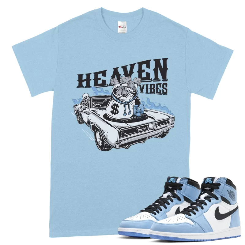 TeeVivo T-Shirt Match Air Jordan 1 Retro High OG University Blue Heaven vibes – Air Jordan 1 Shirt, AJ1 Shirt