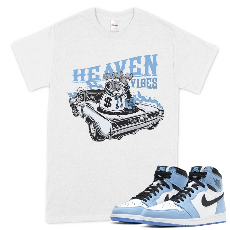 TeeVivo T-Shirt Match Air Jordan 1 Retro High OG University Blue Heaven vibes – Air Jordan 1 Shirt, AJ1 Shirt
