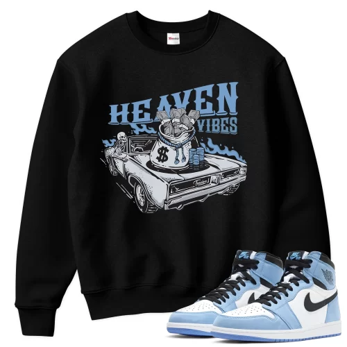 TeeVivo Sweatshirt Match Air Jordan 1 Retro High OG University Blue Heaven vibes – Air Jordan 1 Sweatshirt, AJ1 Sweatshirt