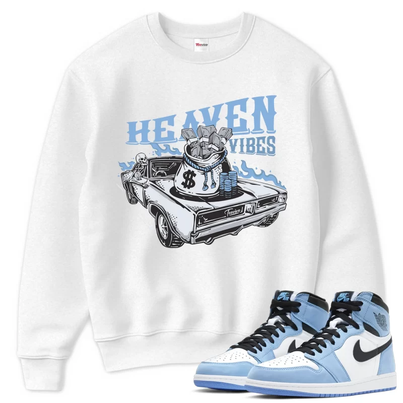 TeeVivo Sweatshirt Match Air Jordan 1 Retro High OG University Blue Heaven vibes – Air Jordan 1 Sweatshirt, AJ1 Sweatshirt