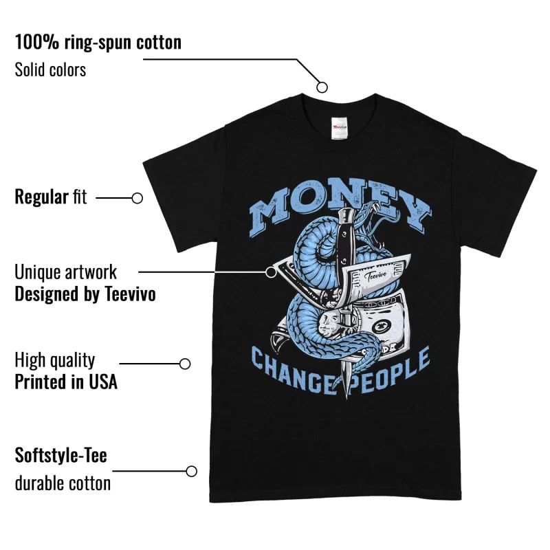 TeeVivo T-Shirt Match Air Jordan 1 Retro High OG University Blue Money change people – Air Jordan 1 Shirt, AJ1 Shirt