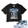TeeVivo Crop Top Match Air Jordan 1 Retro High OG University Blue Outlaw – Air Jordan 1 Crop Top, AJ1 Crop Top