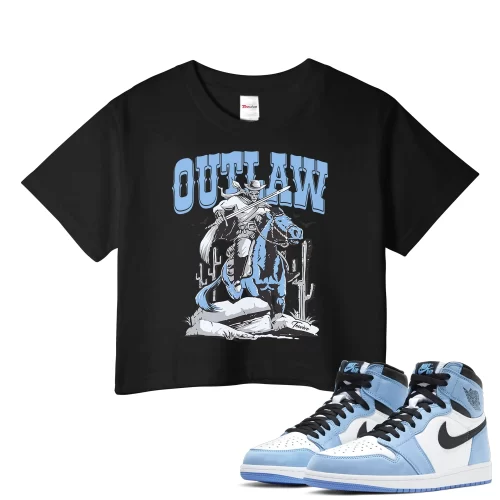 TeeVivo Crop Top Match Air Jordan 1 Retro High OG University Blue Outlaw – Air Jordan 1 Crop Top, AJ1 Crop Top