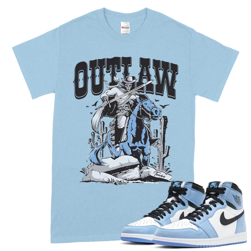 TeeVivo T-Shirt Match Air Jordan 1 Retro High OG University Blue Outlaw – Air Jordan 1 Shirt, AJ1 Shirt