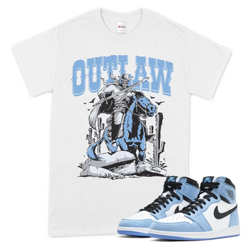 TeeVivo T-Shirt Match Air Jordan 1 Retro High OG University Blue Outlaw – Air Jordan 1 Shirt, AJ1 Shirt