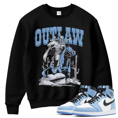 TeeVivo Sweatshirt Match Air Jordan 1 Retro High OG University Blue Outlaw – Air Jordan 1 Sweatshirt, AJ1 Sweatshirt