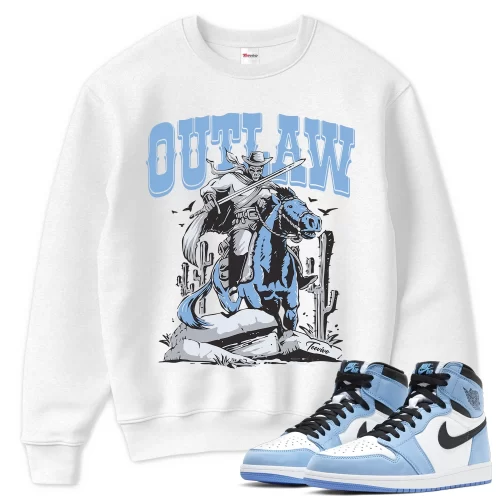 TeeVivo Sweatshirt Match Air Jordan 1 Retro High OG University Blue Outlaw – Air Jordan 1 Sweatshirt, AJ1 Sweatshirt