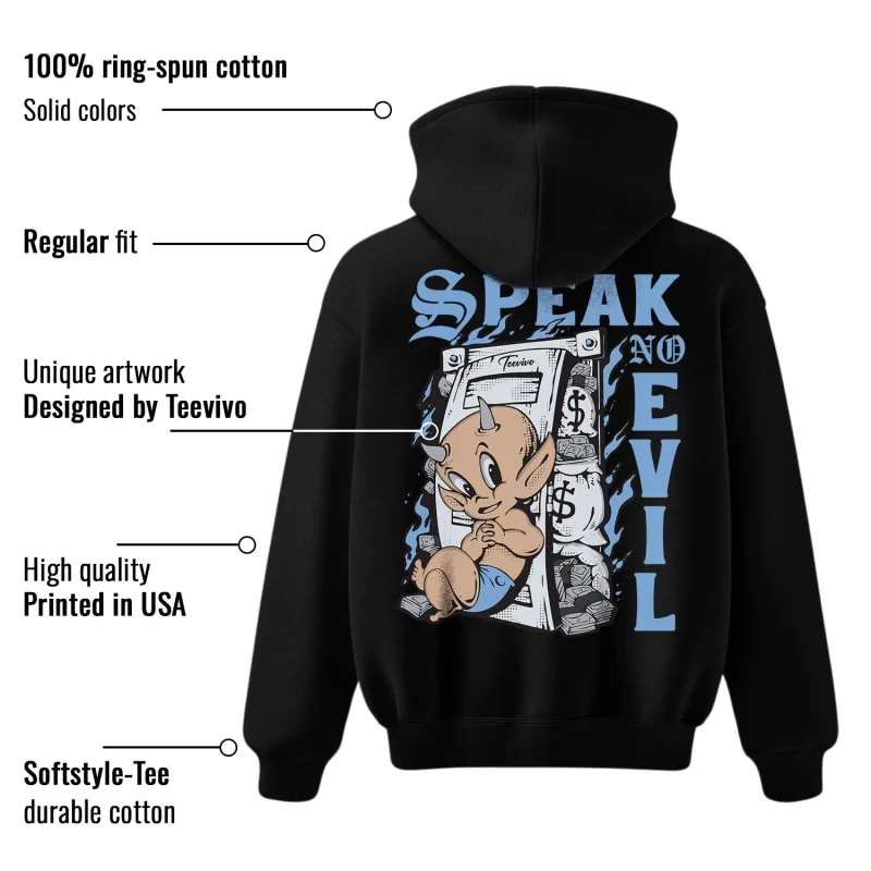 TeeVivo Hoodie Match Air Jordan 1 Retro High OG University Blue Speak no evil – Air Jordan 1 Hoodie, AJ1 Hoodie