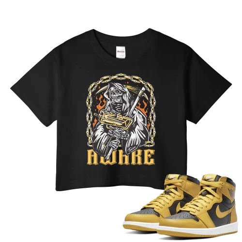 TeeVivo Crop Top Match Air Jordan 1 Retro High Pollen Awake – Air Jordan 1 Crop Top, AJ1 Crop Top
