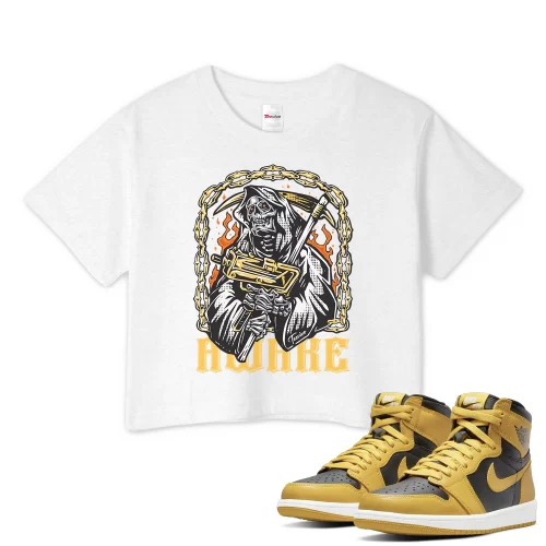 TeeVivo Crop Top Match Air Jordan 1 Retro High Pollen Awake – Air Jordan 1 Crop Top, AJ1 Crop Top