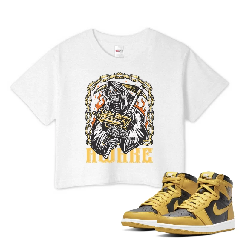 TeeVivo Crop Top Match Air Jordan 1 Retro High Pollen Awake – Air Jordan 1 Crop Top, AJ1 Crop Top