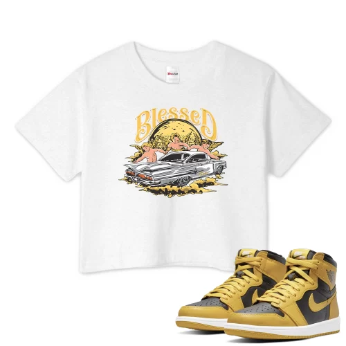 TeeVivo Crop Top Match Air Jordan 1 Retro High Pollen Blessed – Air Jordan 1 Crop Top, AJ1 Crop Top