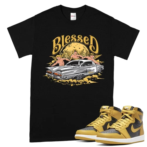 TeeVivo T-Shirt Match Air Jordan 1 Retro High Pollen Blessed – Air Jordan 1 Shirt, AJ1 Shirt
