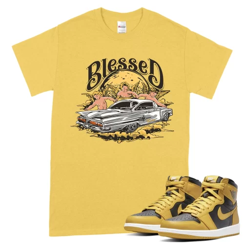 TeeVivo T-Shirt Match Air Jordan 1 Retro High Pollen Blessed – Air Jordan 1 Shirt, AJ1 Shirt