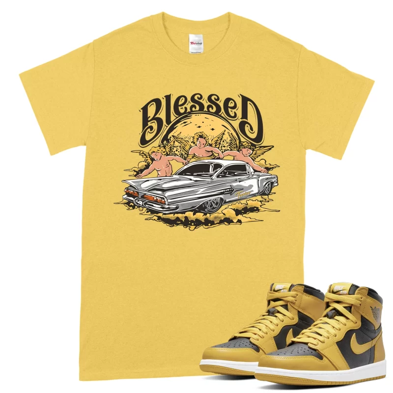 TeeVivo T-Shirt Match Air Jordan 1 Retro High Pollen Blessed – Air Jordan 1 Shirt, AJ1 Shirt